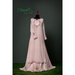 Niraalis Baby Pink Silk shaffon Maxi Pakdeals Offers.