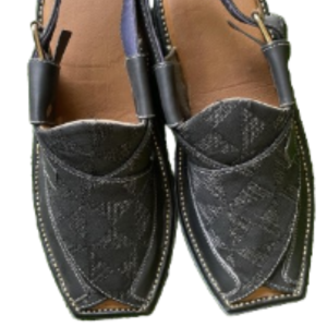 Peshawar Zalmi Chappal Fabric-Greyish-Black PakDealsOffers