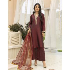 Maroon Two Tone Suit PakDealsOffers